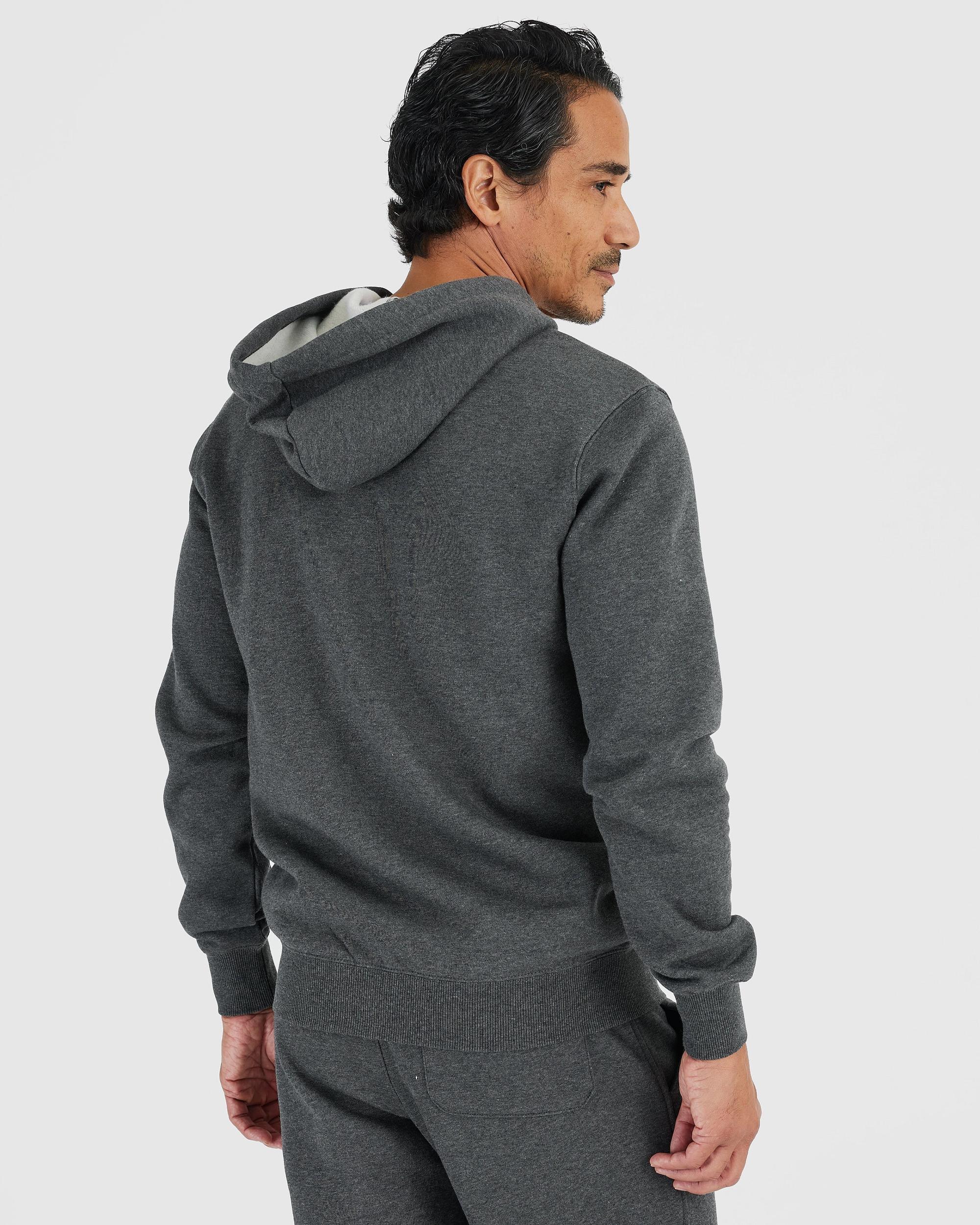 Charcoal Heather Gray Fleece French Terry Zip Hoodie Product Image