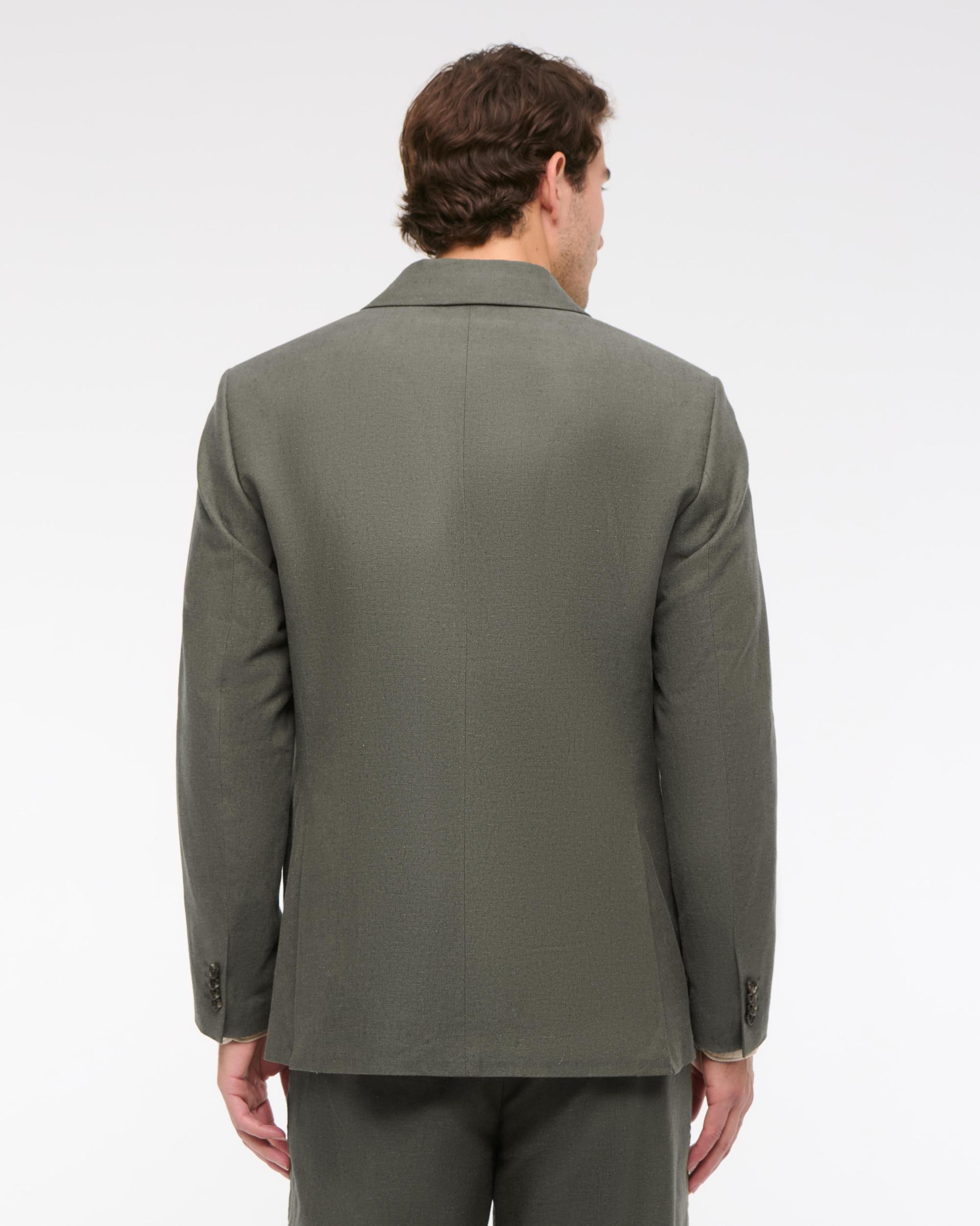 The A&F Collins Double-Breasted Cotton-Texture Blazer Product Image