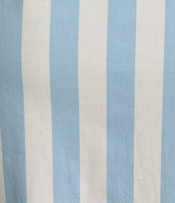 SAIL to SABLE x Style Charade Stripe Button Down Collar Short Sleeve Tie Front Midi Dress Product Image