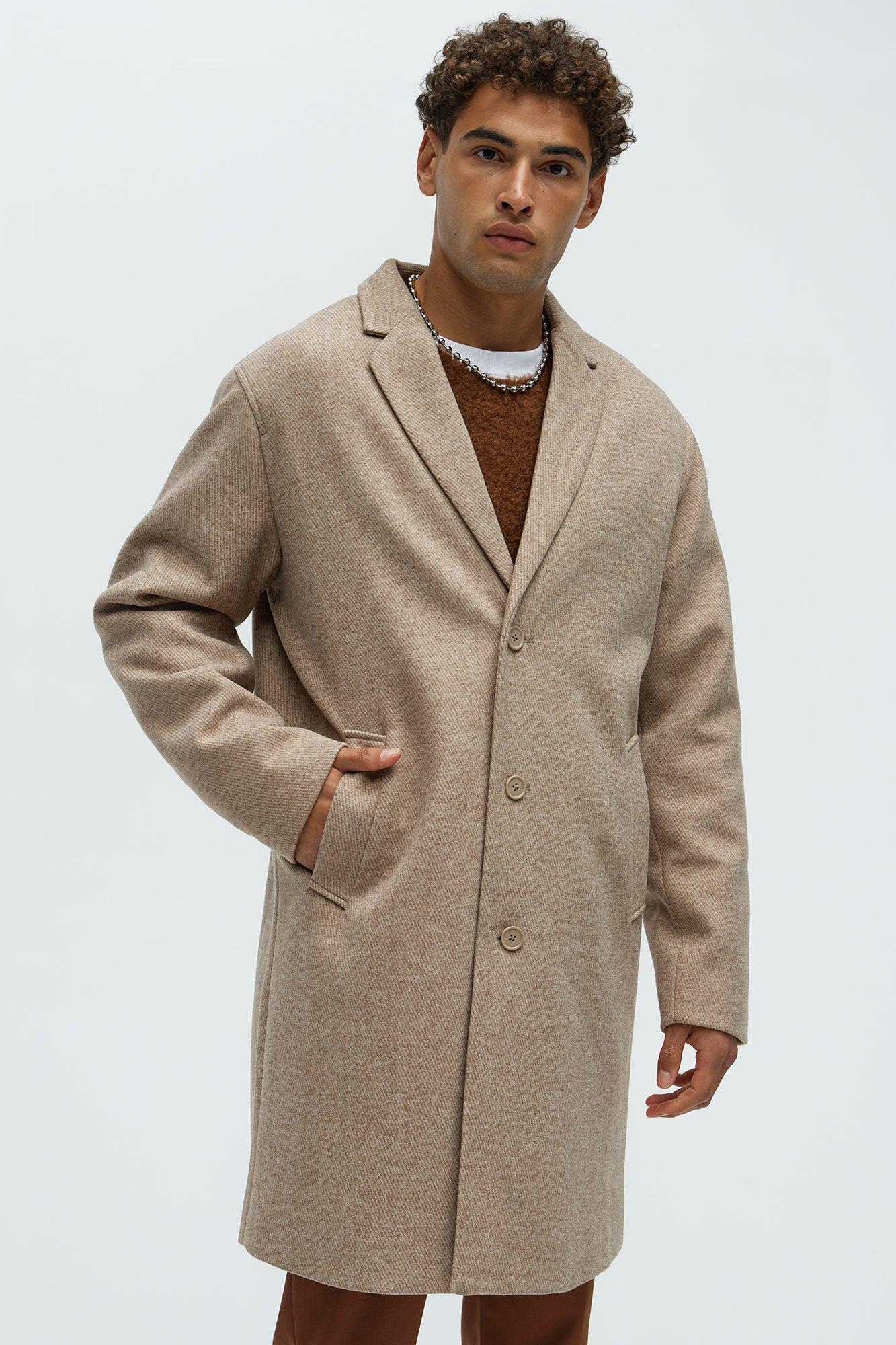 Out Of Control Wool Like Long Coat - Tan Product Image