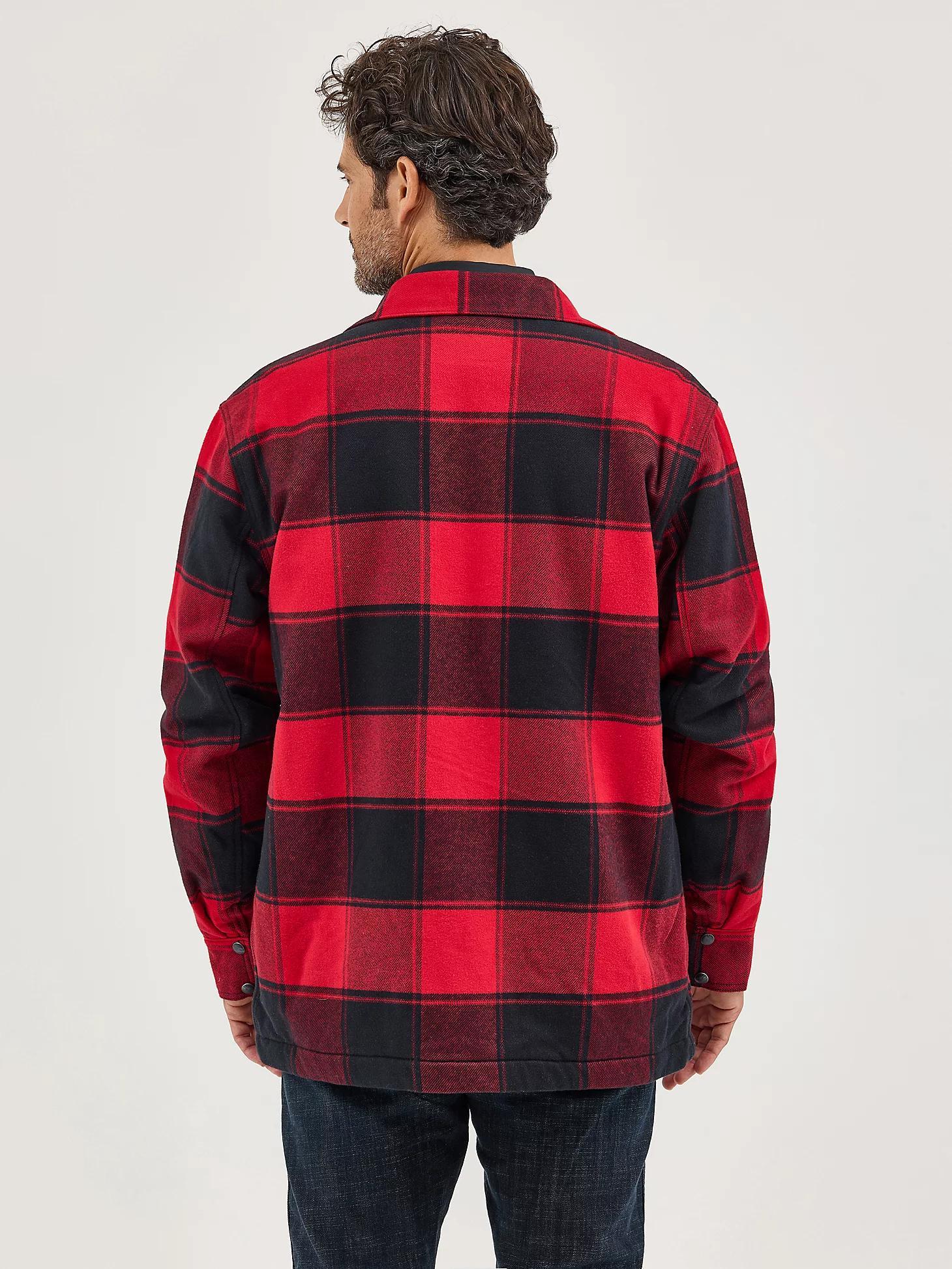 Men's Wrangler Sherpa Lined Flannel Snap Shirt Jacket Buffalo Product Image