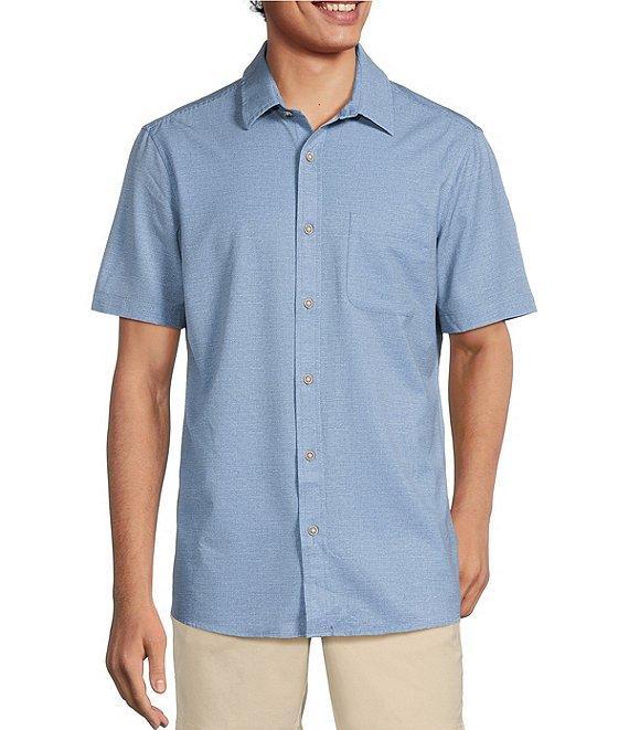 Rowm Big & Tall Performance Rec + Relax Short Sleeve Solid Textured Shirt Product Image