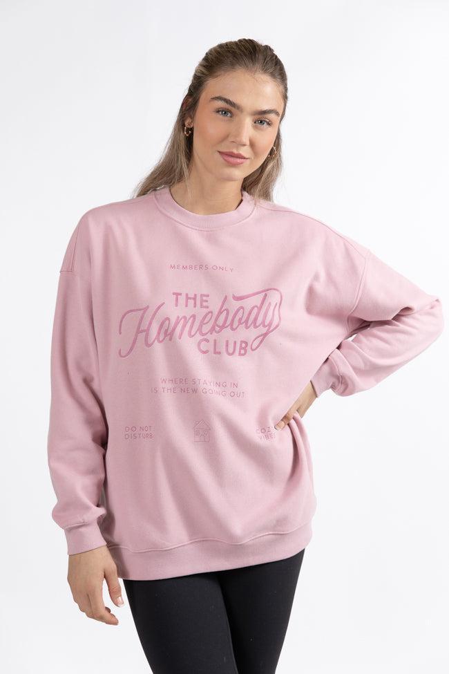 Homebody Club Mauve Oversized Graphic Sweatshirt SALE Product Image