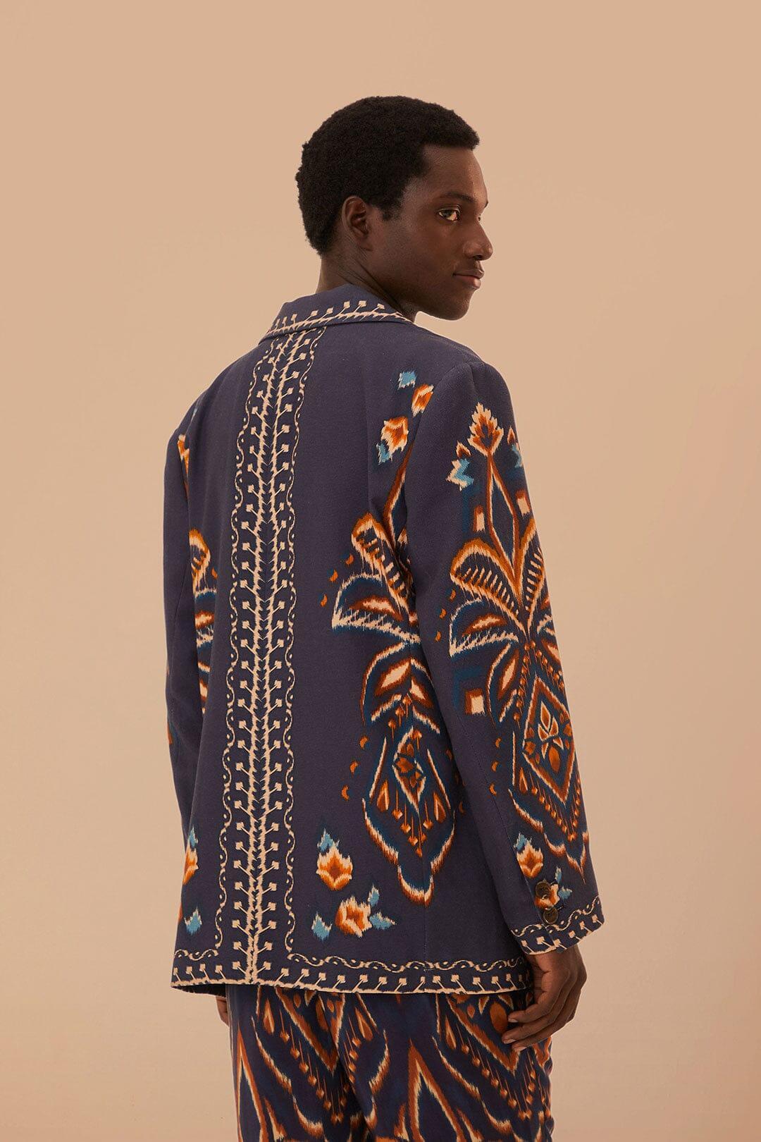 Blue Pineapple Ikat Blazer, PINEAPPLE IKAT BLUE / XS Product Image