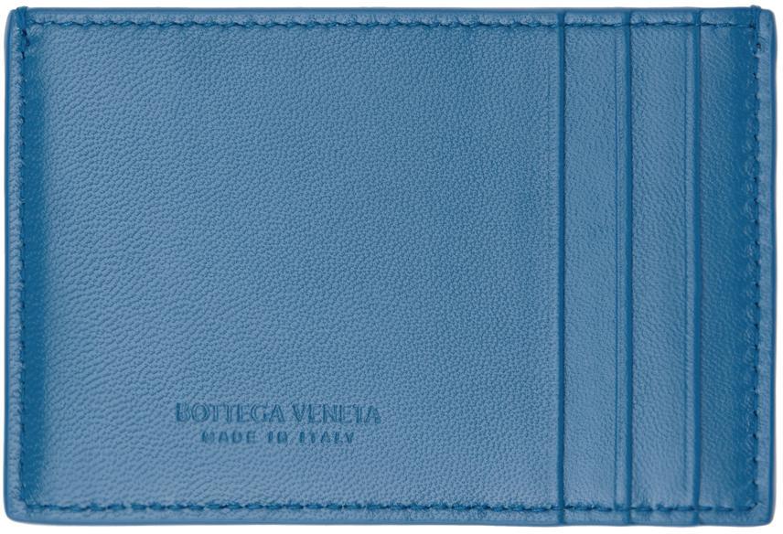 BOTTEGA VENETA Blue Cassette Card Holder Product Image