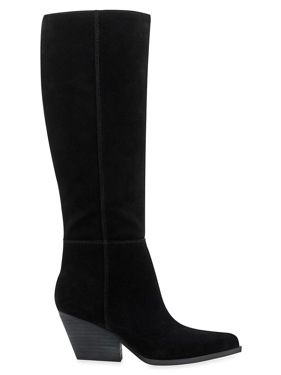 Womens Challi 50MM Suede Low-Heel Tall Boots Product Image