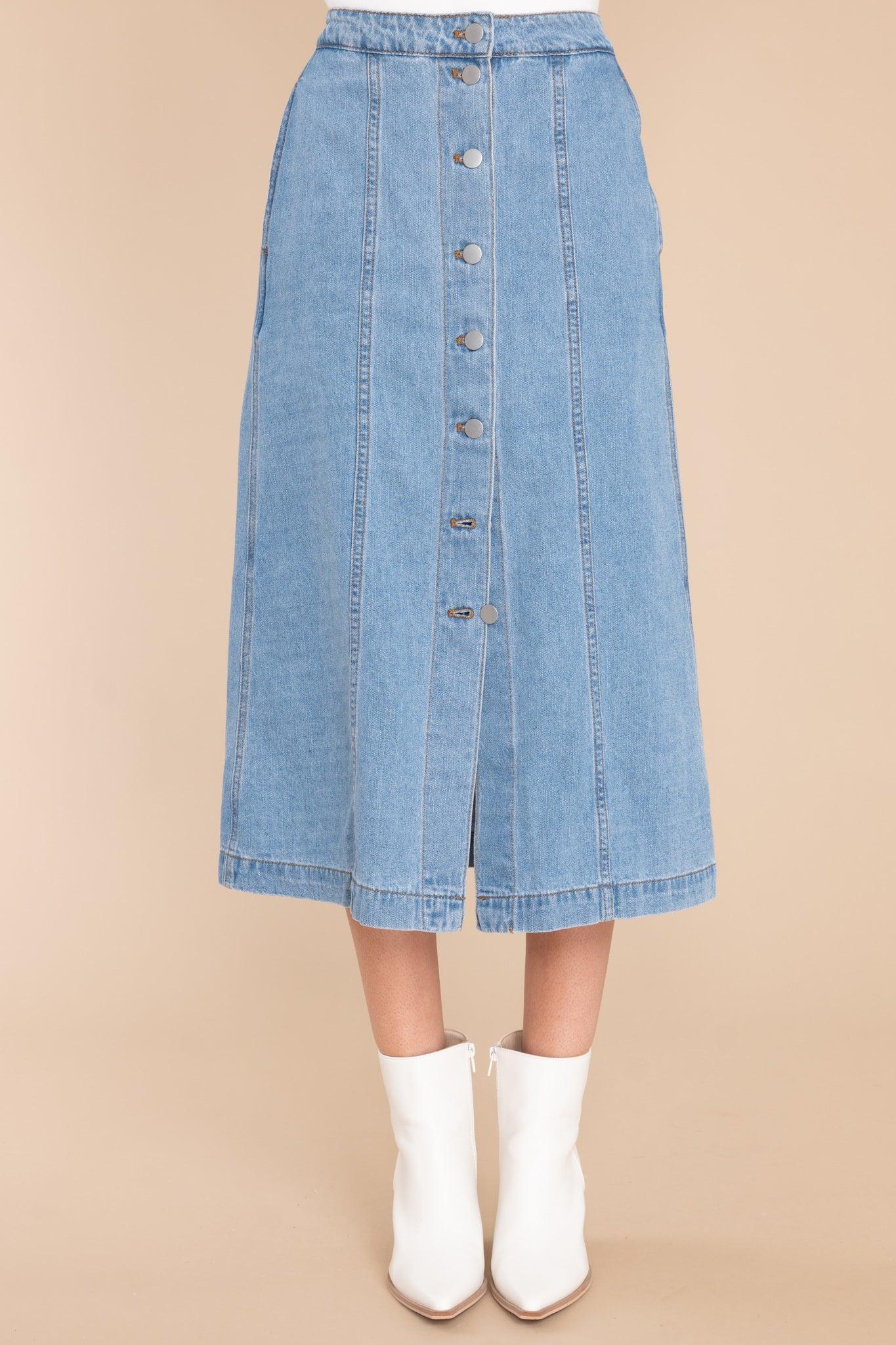 So Charmed Denim Skirt Blue Product Image