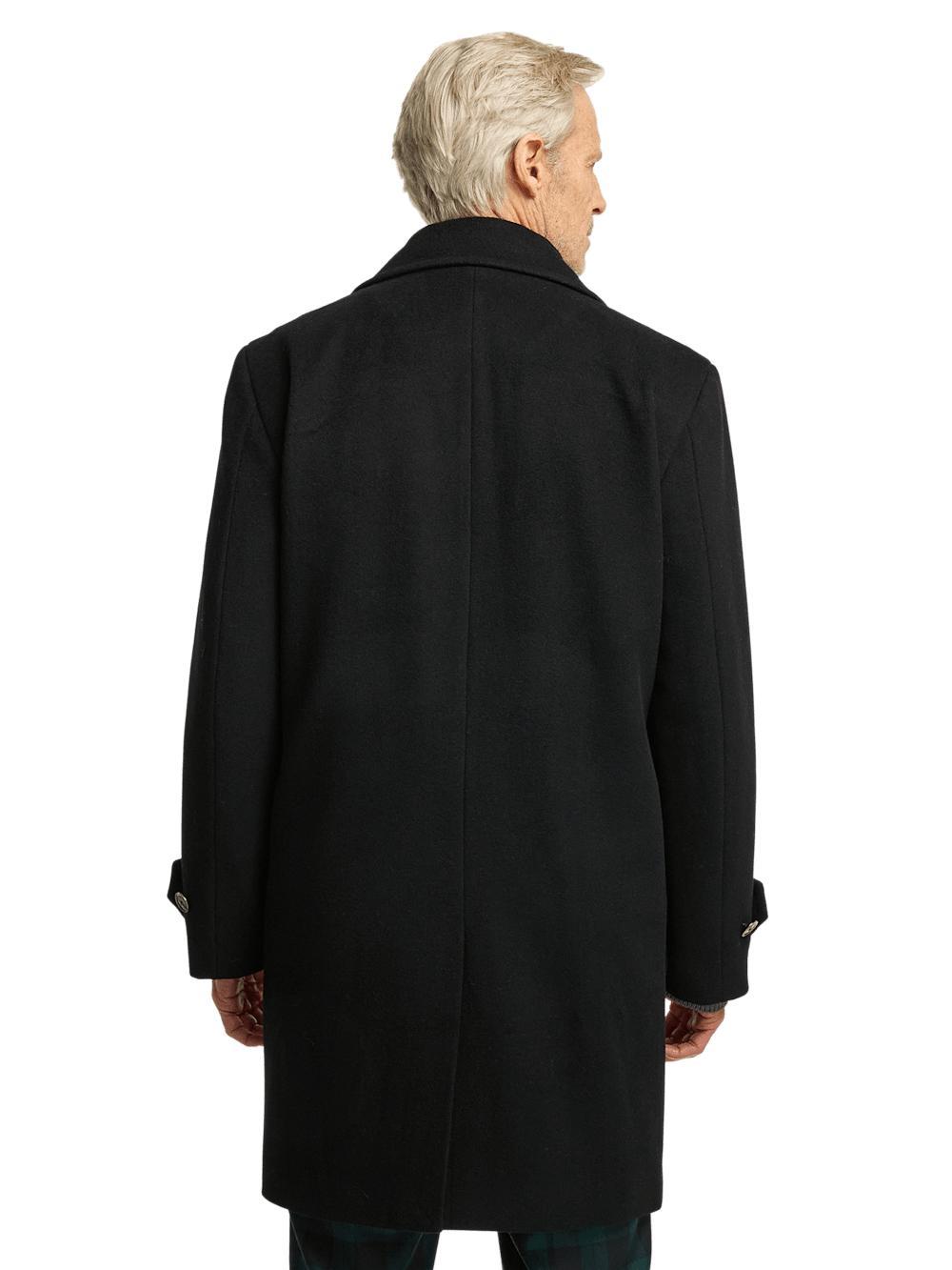 Wool Double Breasted Topcoat - Black Product Image