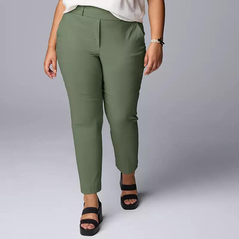 Plus Size Simply Vera Vera Wang Polished Twill Ankle Pants, Womens Product Image