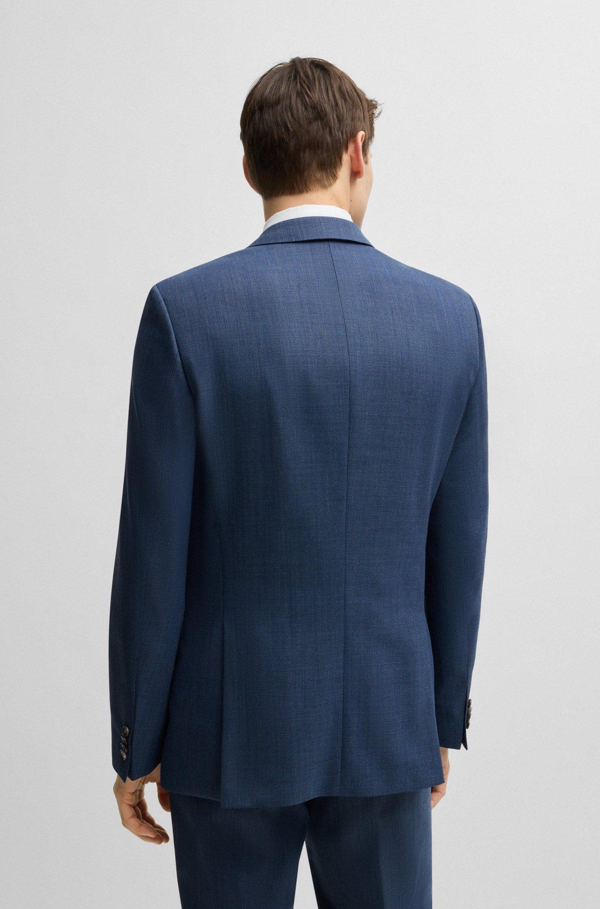 Slim-fit three-piece suit in patterned wool Product Image