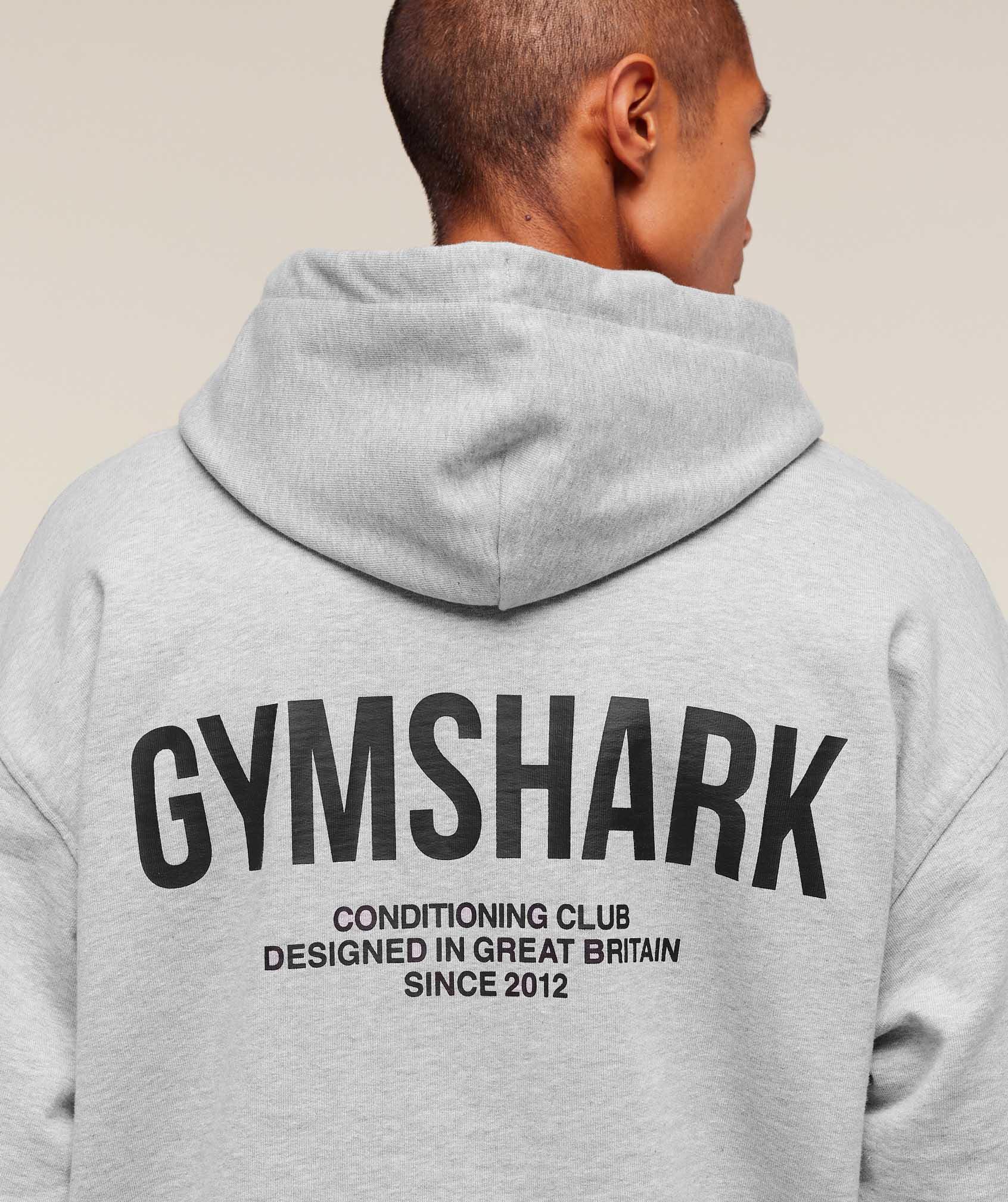 Gymshark Conditioning Club Hoodie - Light Grey Core Marl Male Product Image