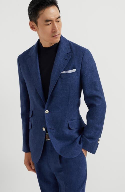 BRUNELLO CUCINELLI Deconstructed Cavallo Blazer In Blue Product Image