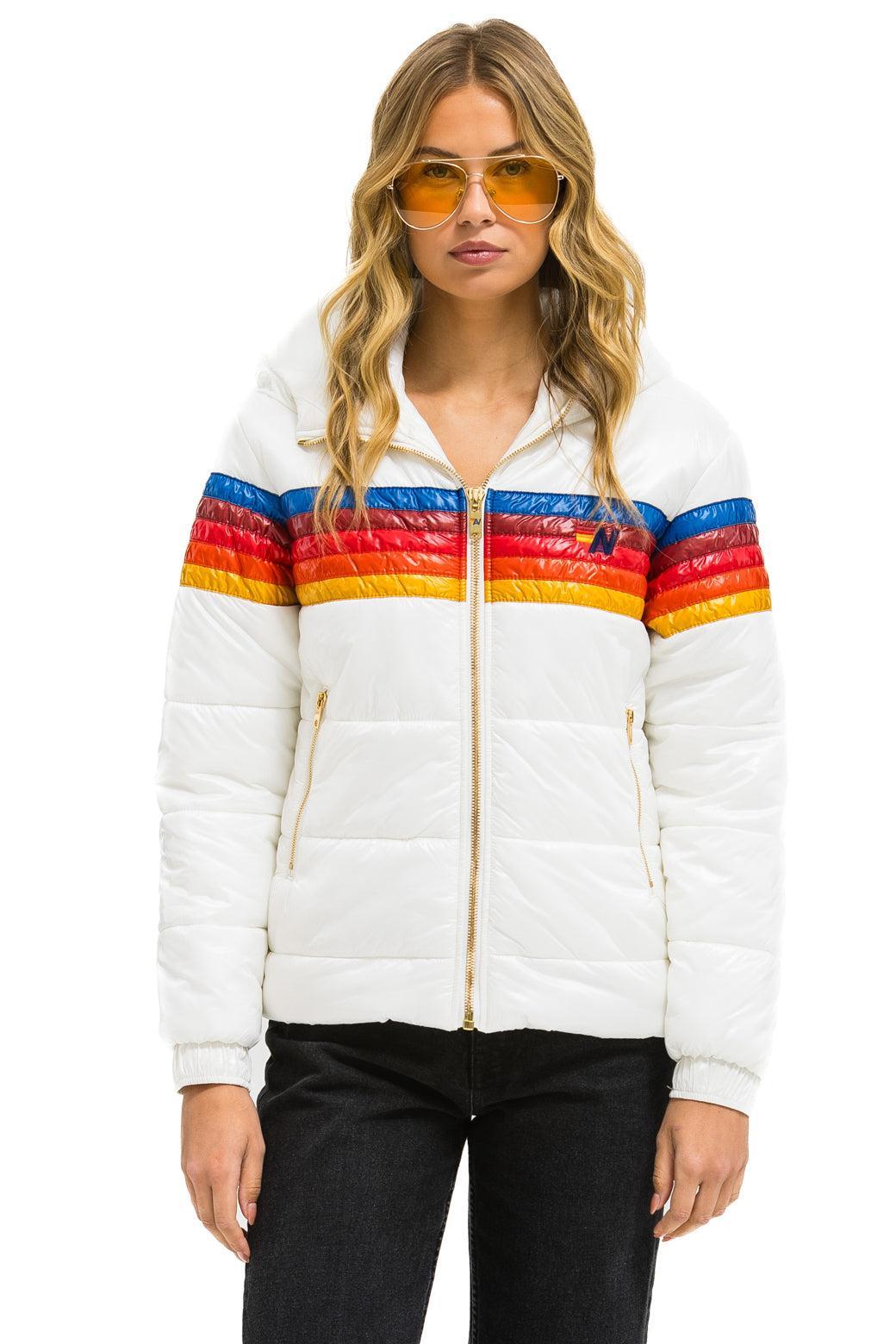 5 STRIPE TREKKER JACKET - GLOSSY WHITE Female Product Image