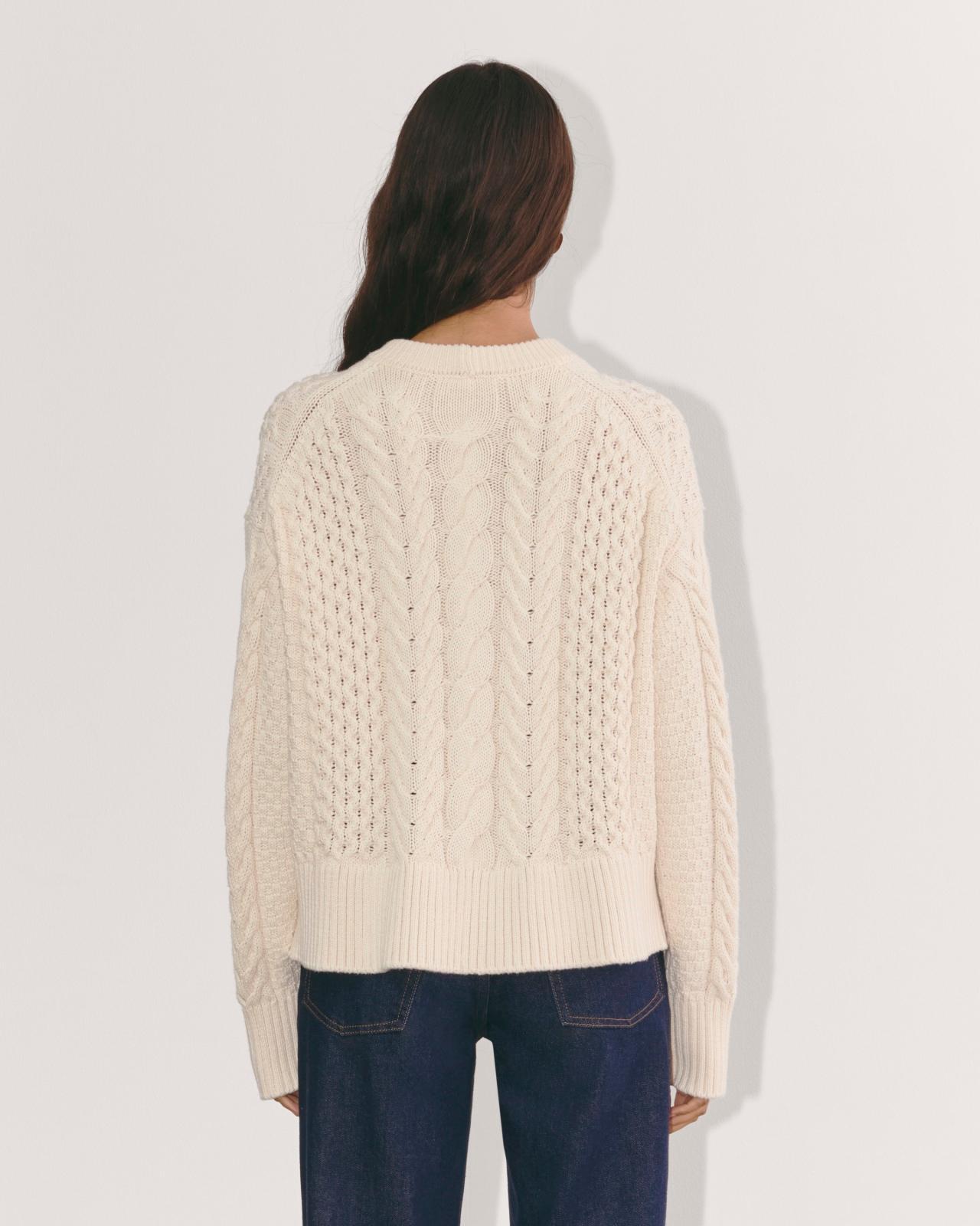 Womens Cable Sweater in Everyday Cotton by Everlane Product Image
