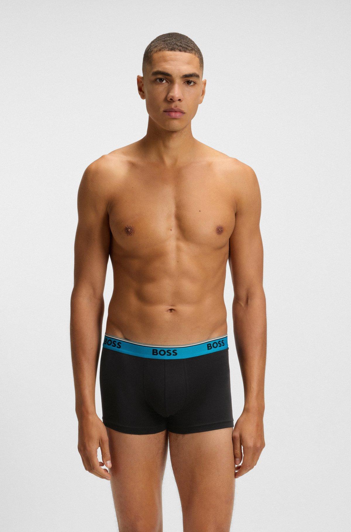 Three-pack of stretch-cotton trunks with logo waistbands Product Image