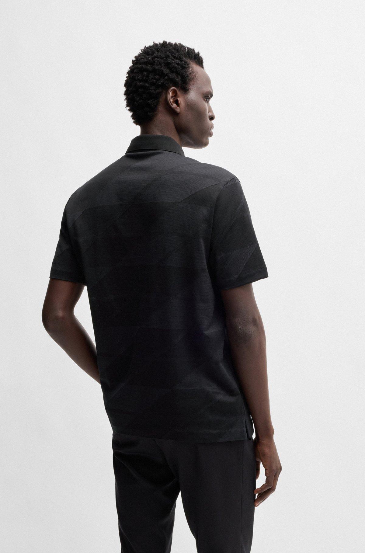 Mercerized-cotton polo shirt with jacquard pattern Product Image