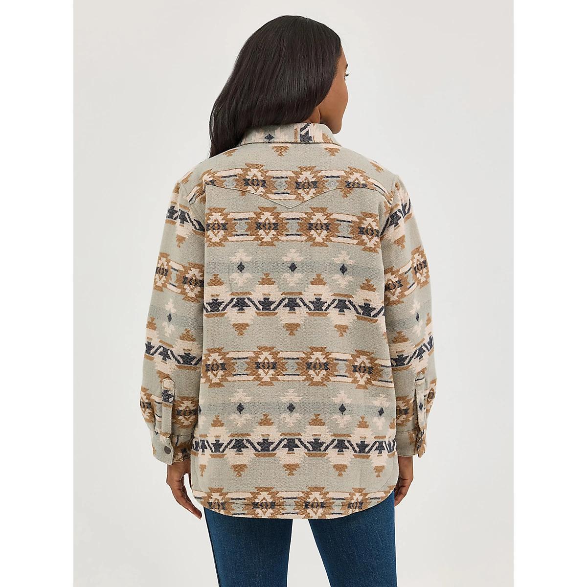 Women's Wrangler Quilt Lined Jacquard Shacket in Pale Product Image