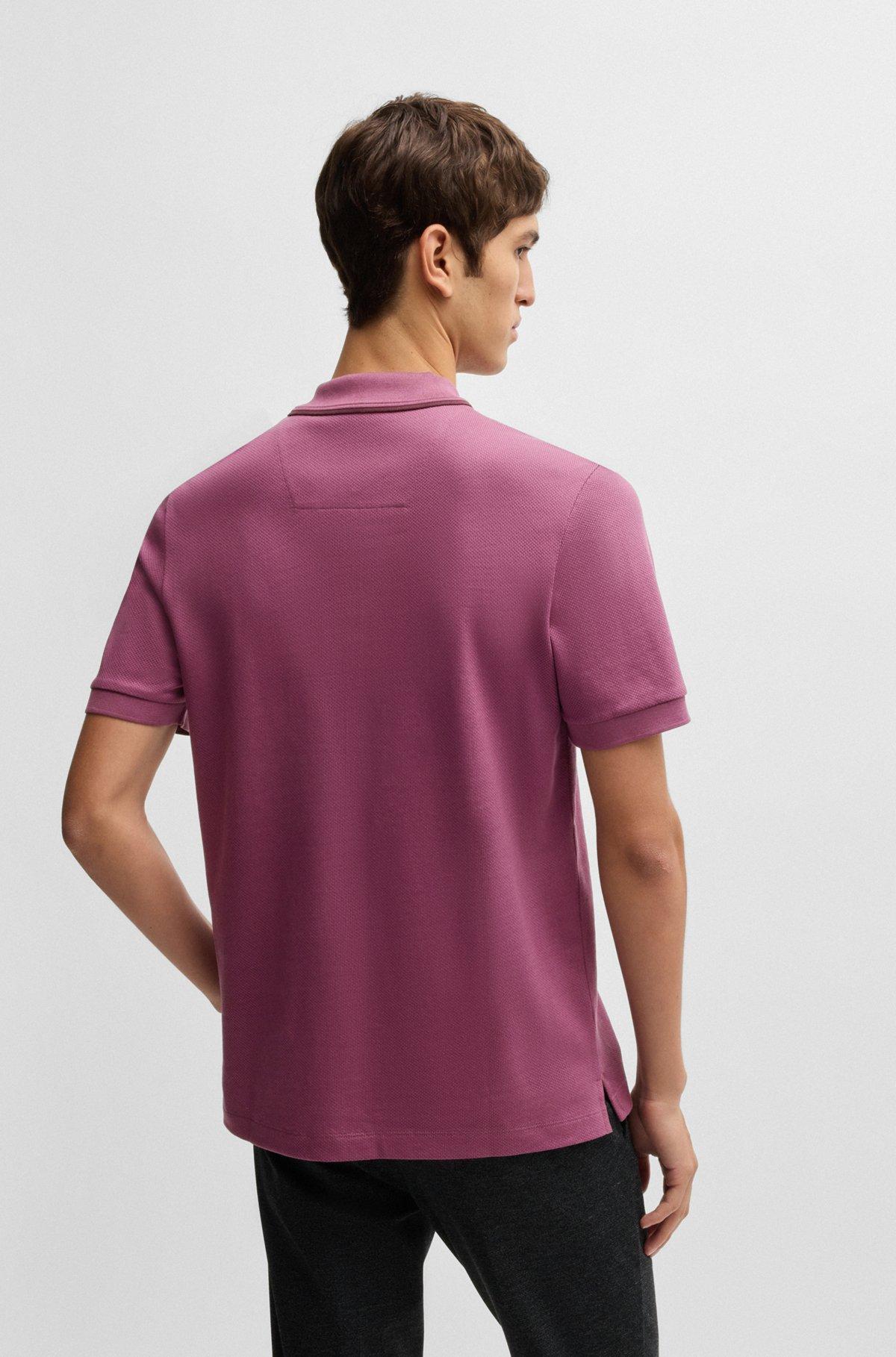 Structured-cotton polo shirt with zip placket Product Image