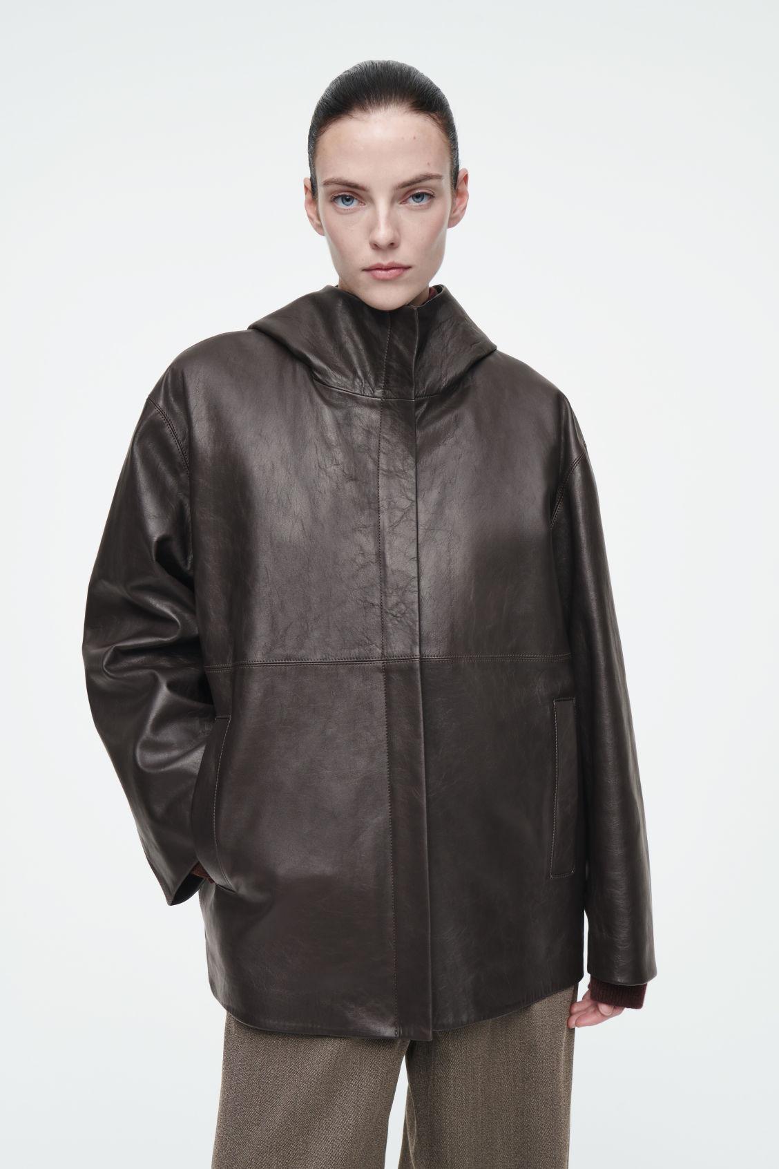 SHEARLING-LINED NAPPA HOODED JACKET Product Image