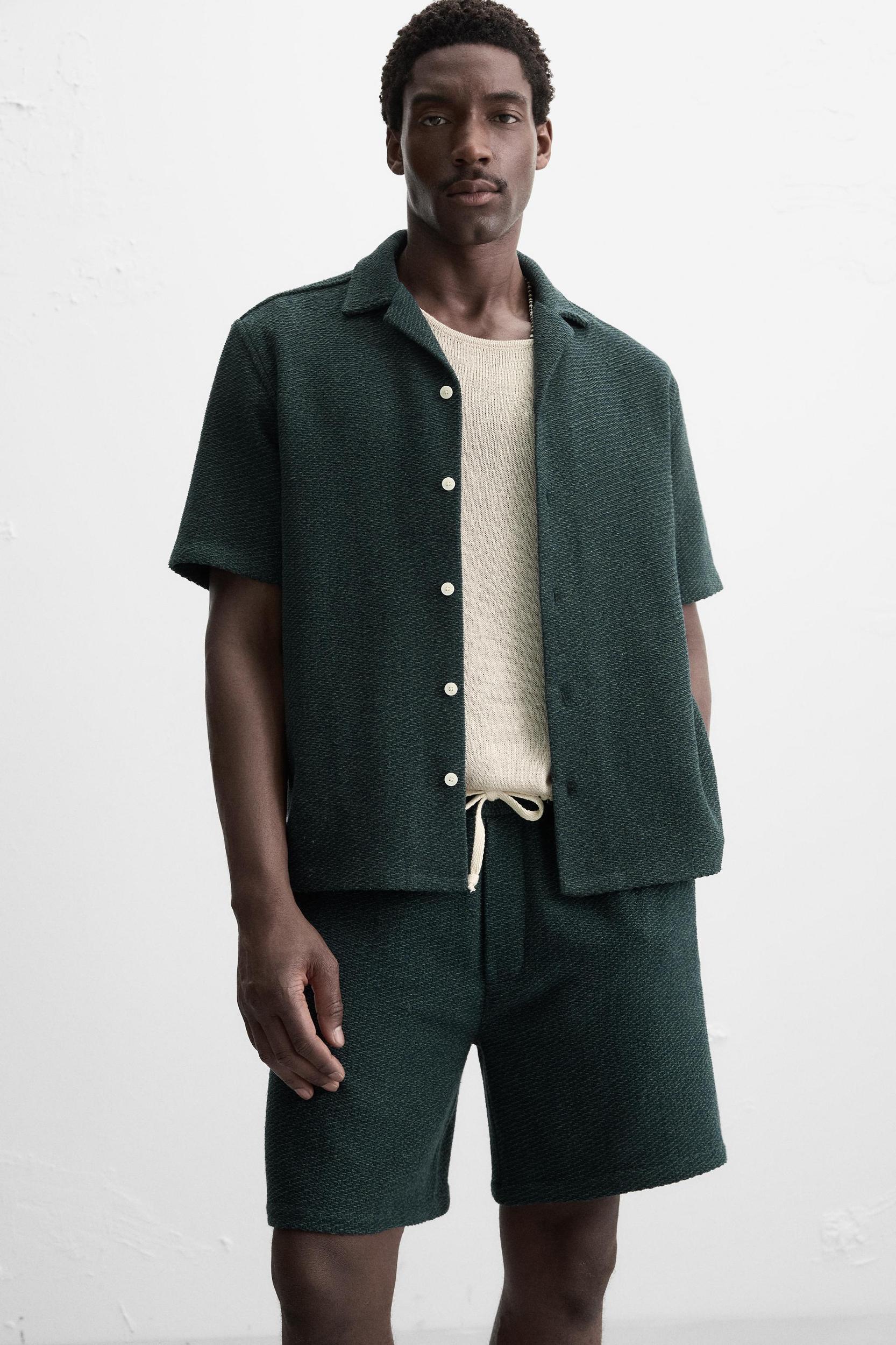 TEXTURED REGULAR FIT SHORTS Product Image