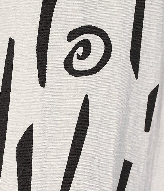 Ali Miles Abstract Print Round Neck 3/4 Sleeve Popover Tunic Product Image