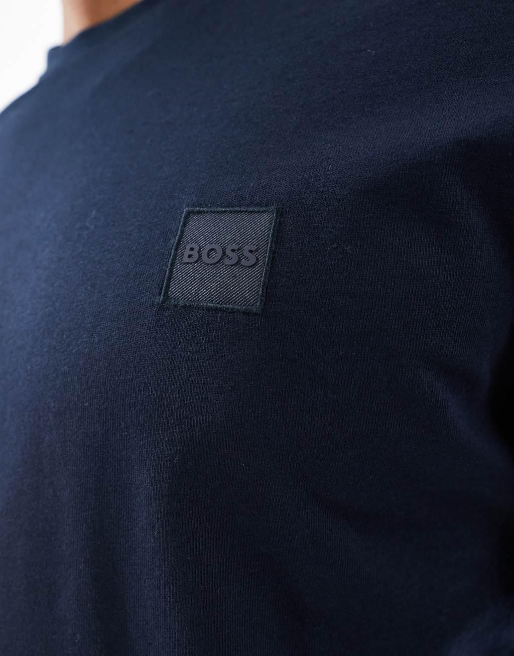 BOSS Tales box logo t-shirt in navy Product Image