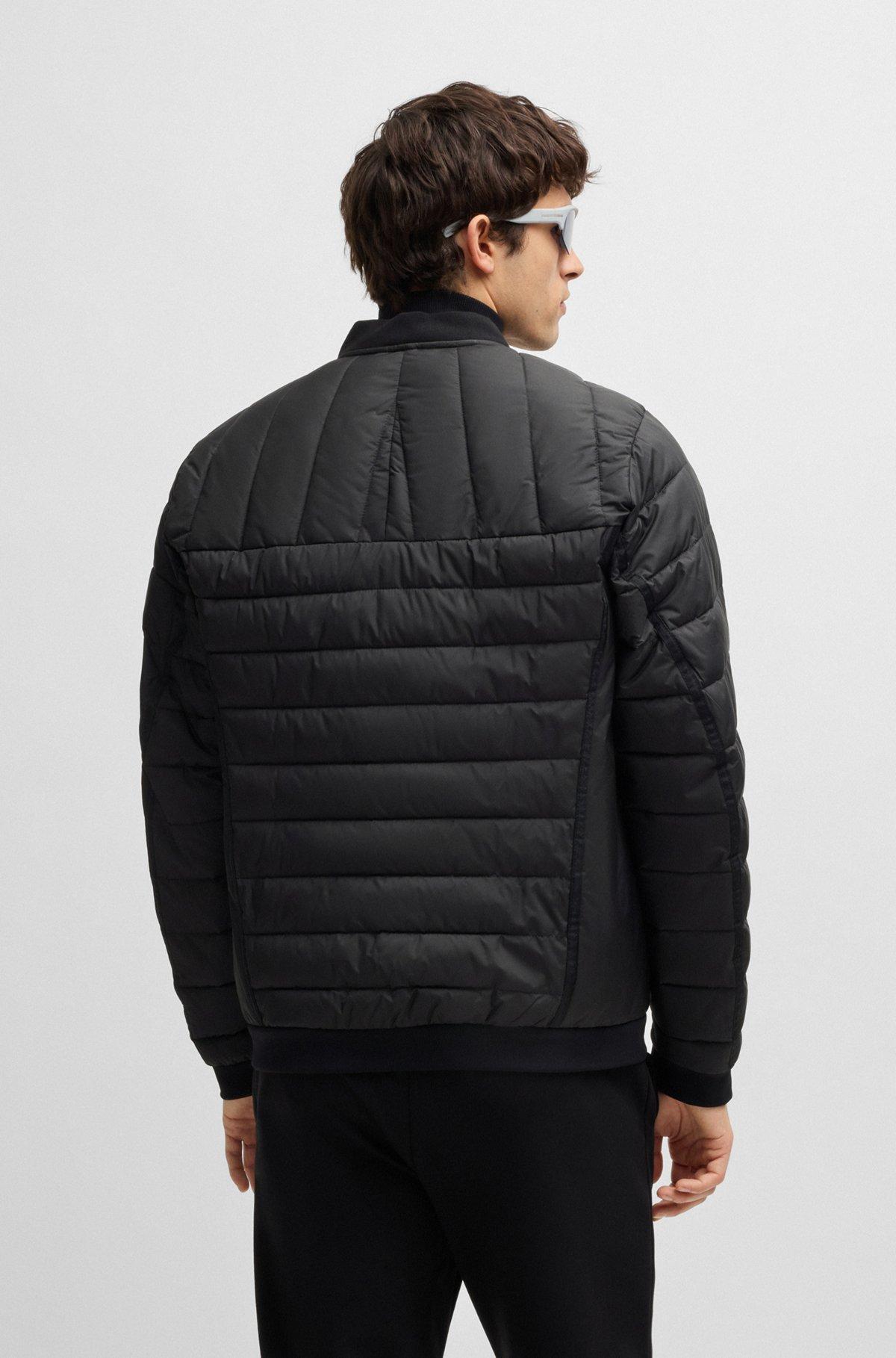 Water-repellent jacket with branded sleeve pocket Product Image