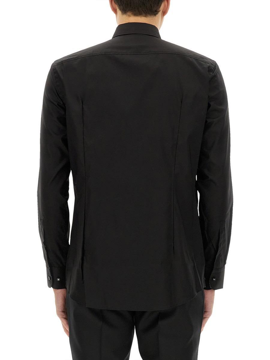 HUGO BOSS Regular Fit Cotton Poplin Shirt In Black Product Image