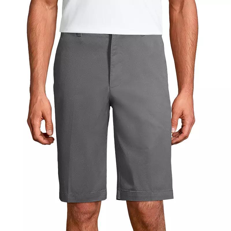 Men's Lands' End Plain Front Wrinkle-Resistant Chino Shorts, Size: 32, Arctic Gray Product Image