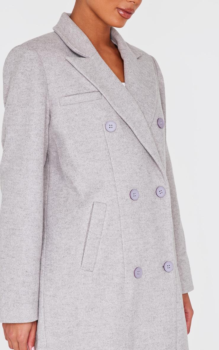 Light Grey Wool Look Oversized Drop Shoulder Maxi Coat Product Image