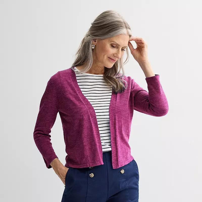 Petite Croft & Barrow® Open-Front Cardigan, Women's,  Product Image