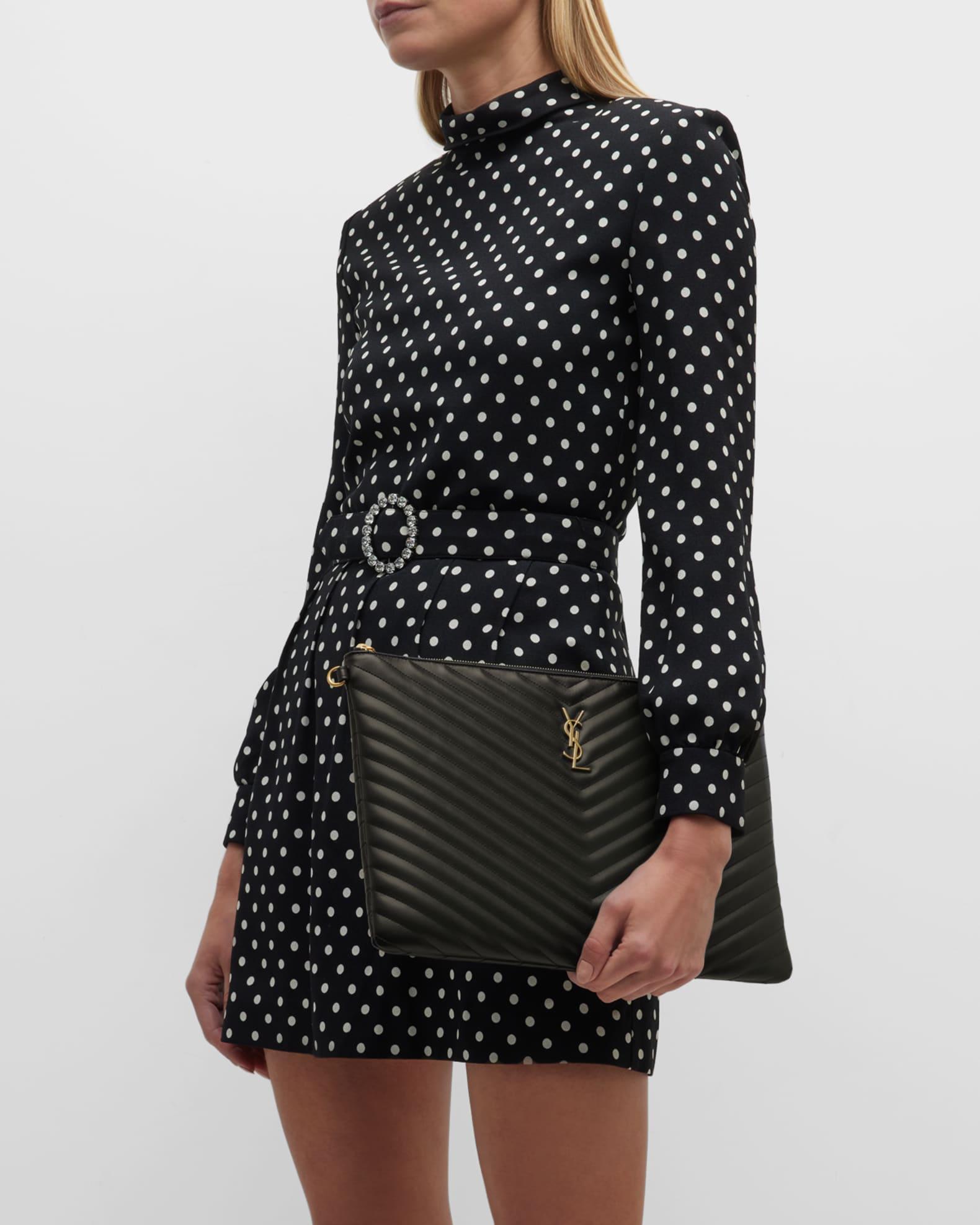 YSL Monogram Large Pouch in Smooth Leather Product Image