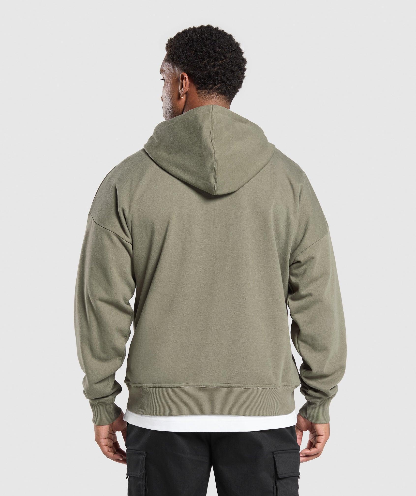 Gymshark Crest Oversized Zip Up Hoodie - Base Green Male Product Image