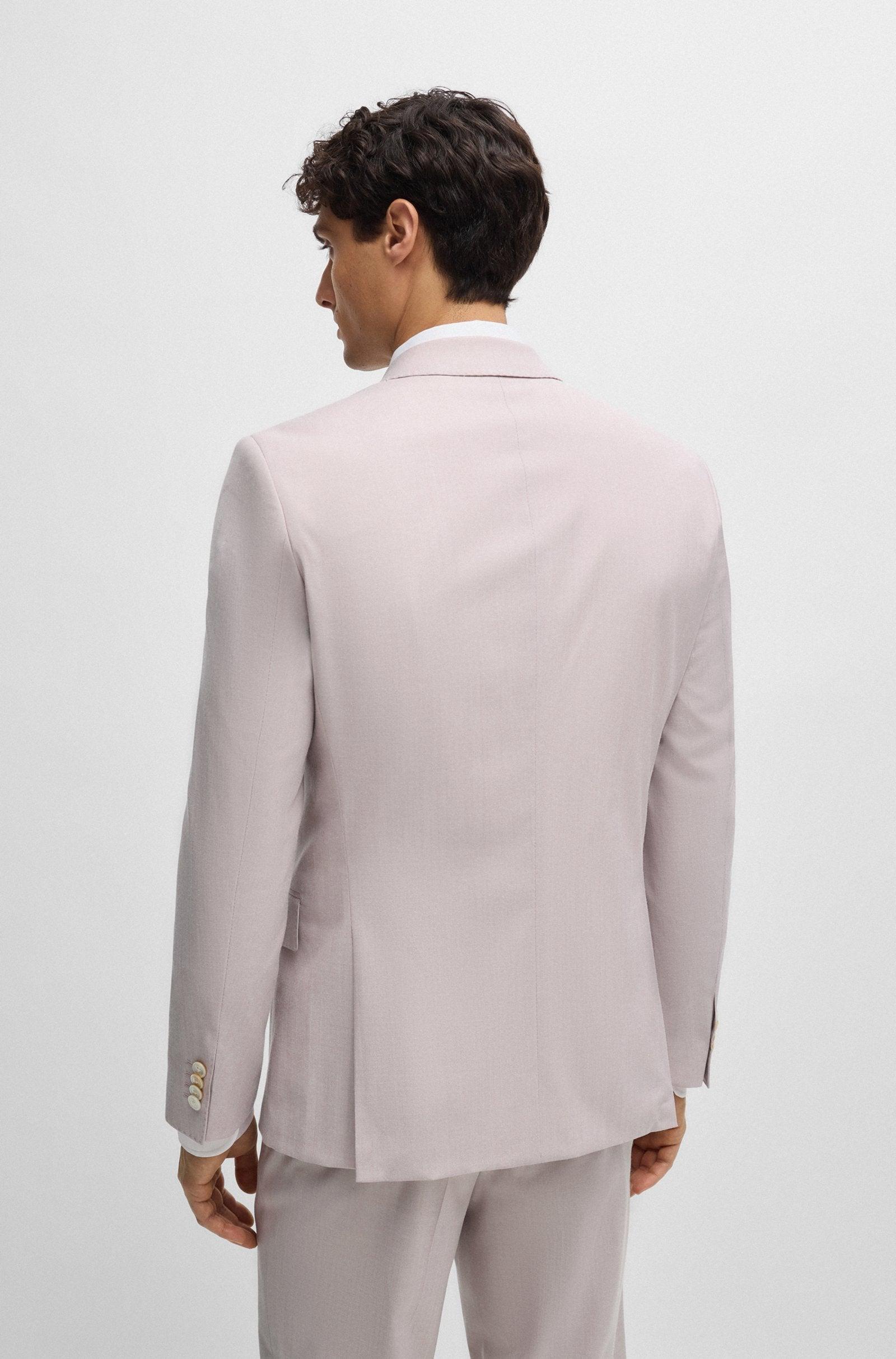 Boss SLIM-FIT Light Pink Suit In a Melange Wool Blend Product Image