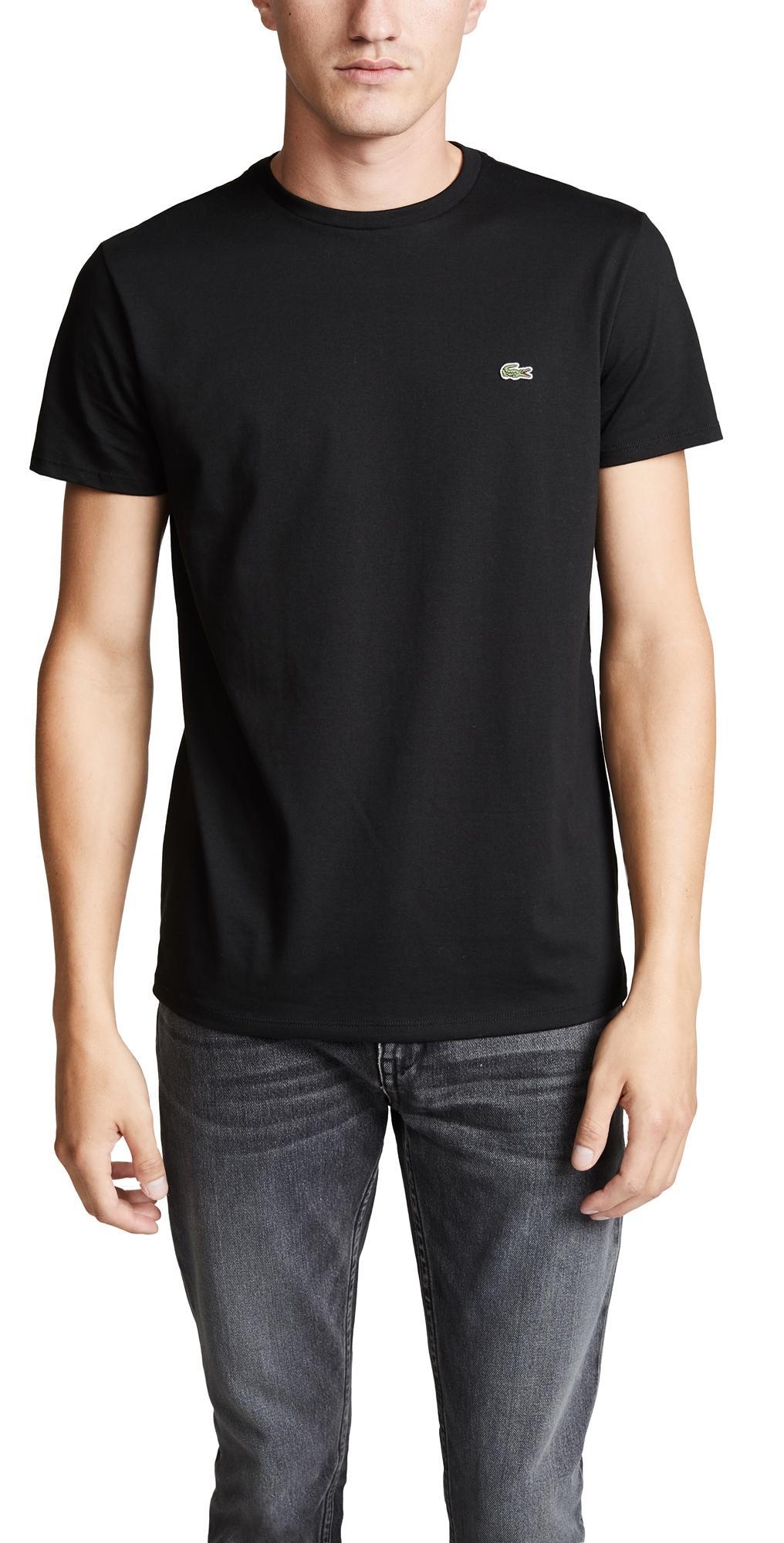 Lacoste Crew Neck Pima Cotton Jersey T-Shirt Black XL Product Image