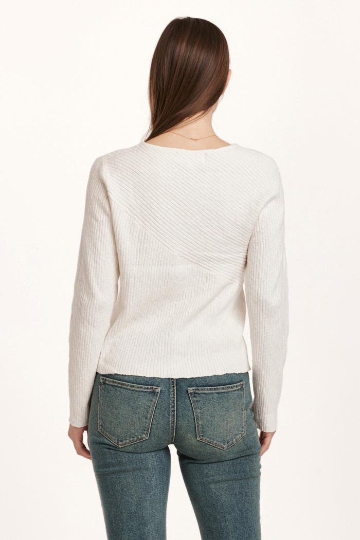 Giovanna Crew Neck Long Sleeve Top Ivory Product Image