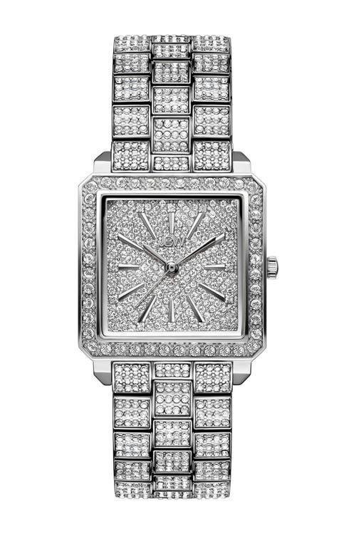 Jbw Womens Cristal Silver-Tone Stainless Steel Watch, 28mm Product Image