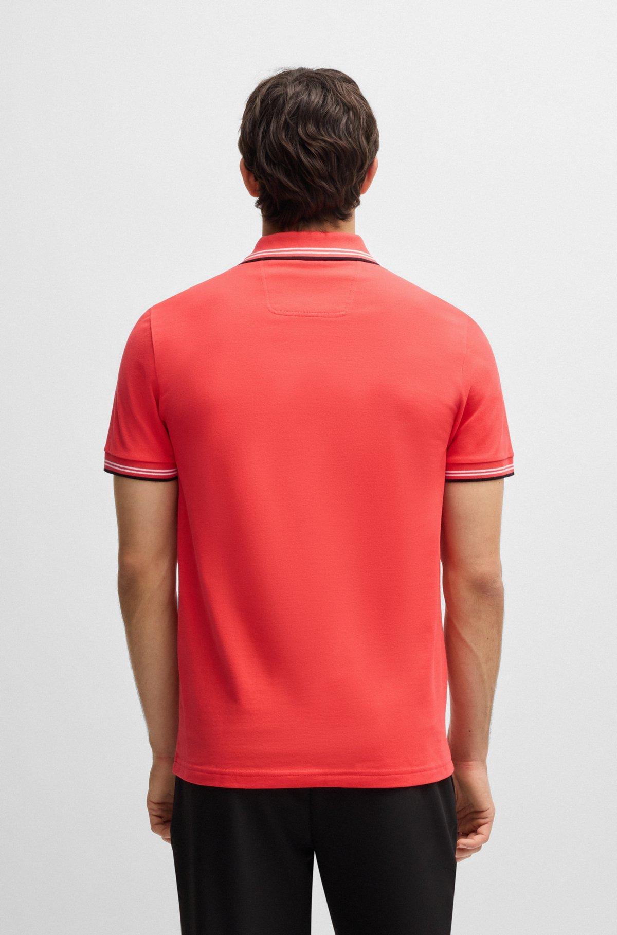 Stretch-cotton slim-fit polo shirt with branding Product Image