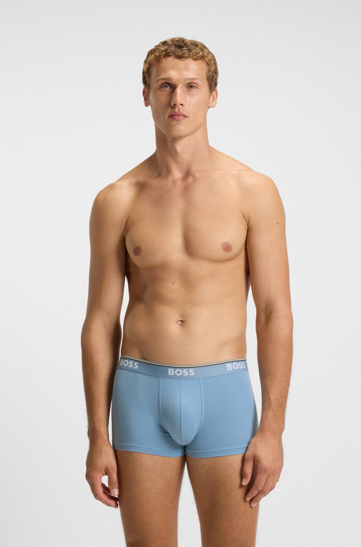 Three-pack of logo-waistband trunks in stretch cotton Product Image
