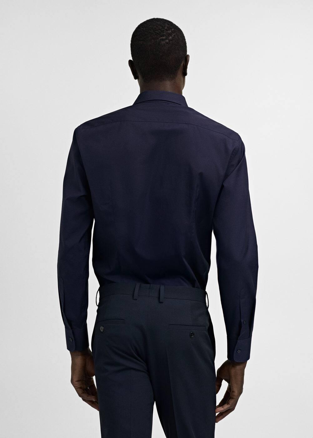 Slim-fit cotton poplin suit shirt - Men | MANGO USA Product Image