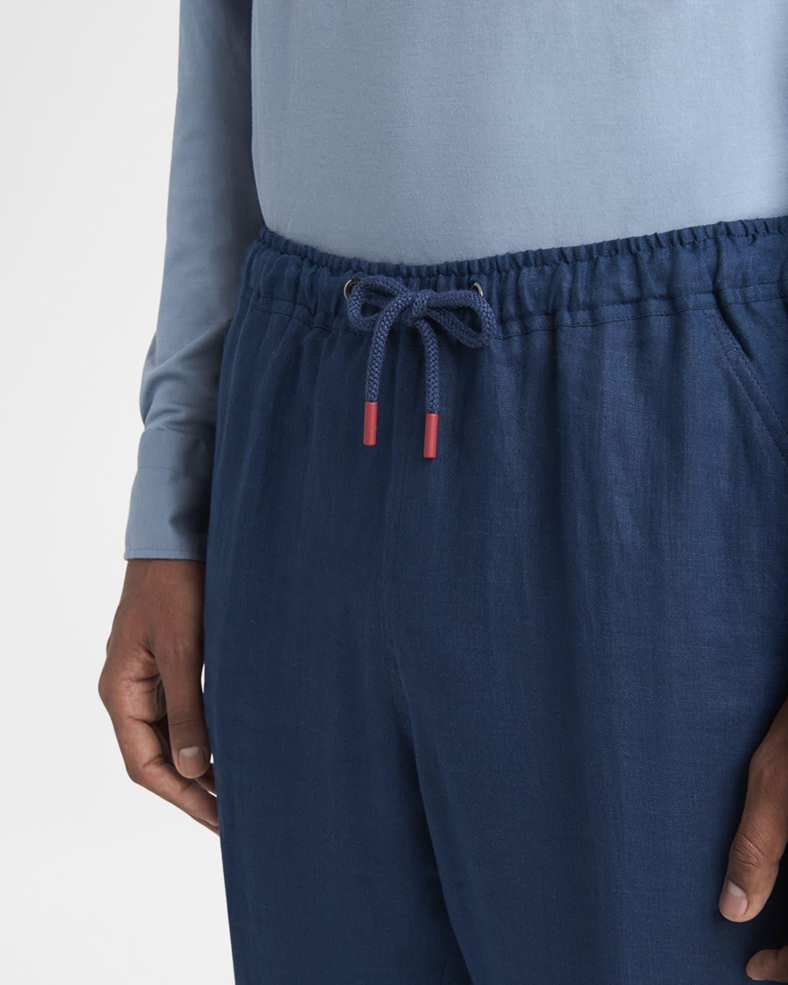 Men's Linen Drawstring Flat-Front Pants Product Image