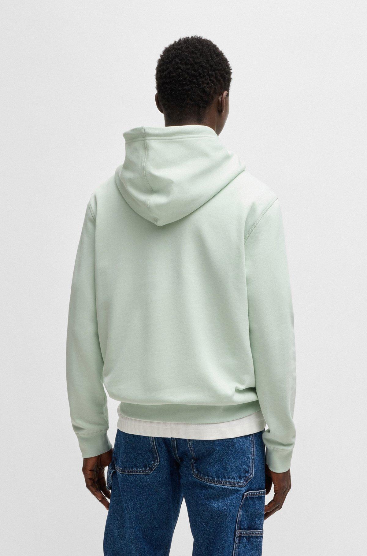 Cotton-terry hoodie with logo patch Product Image