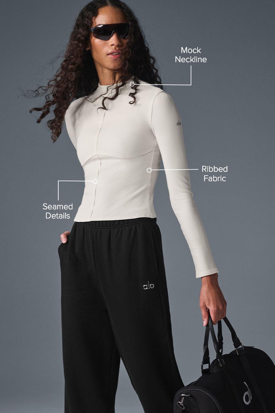 Ribbed En Pointe Long Sleeve - Ivory Product Image