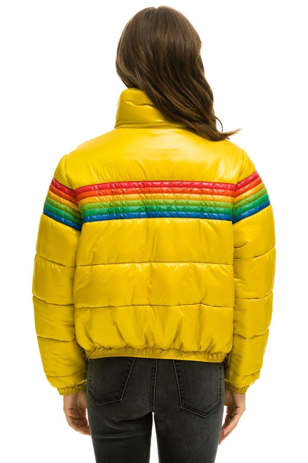 6 STRIPE LUXE APRES PUFFER JACKET - GLOSSY HONEY Female Product Image