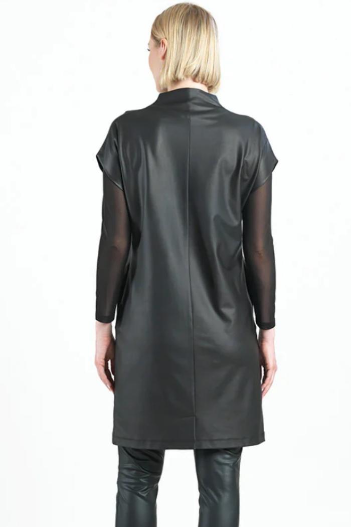 Liquid Leather™ - High Neck Tunic Pocket Dress Product Image