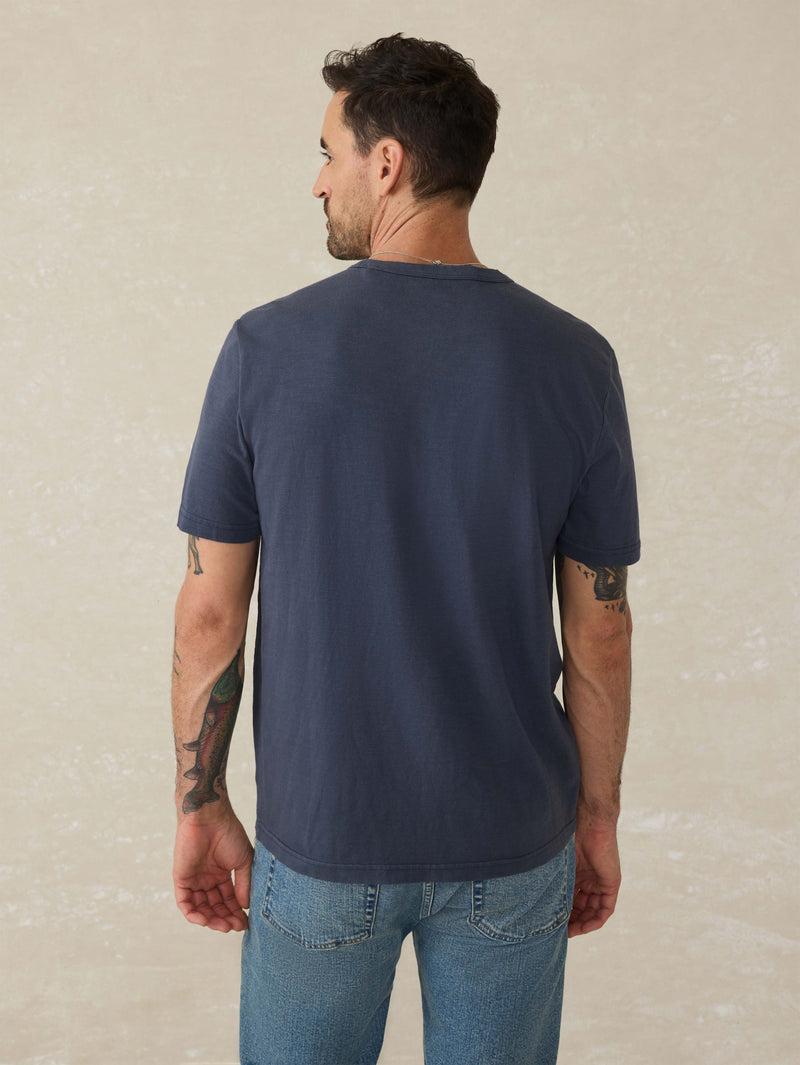 Sunwashed Regenerative Cotton Pocket Tee - Dune Navy Product Image