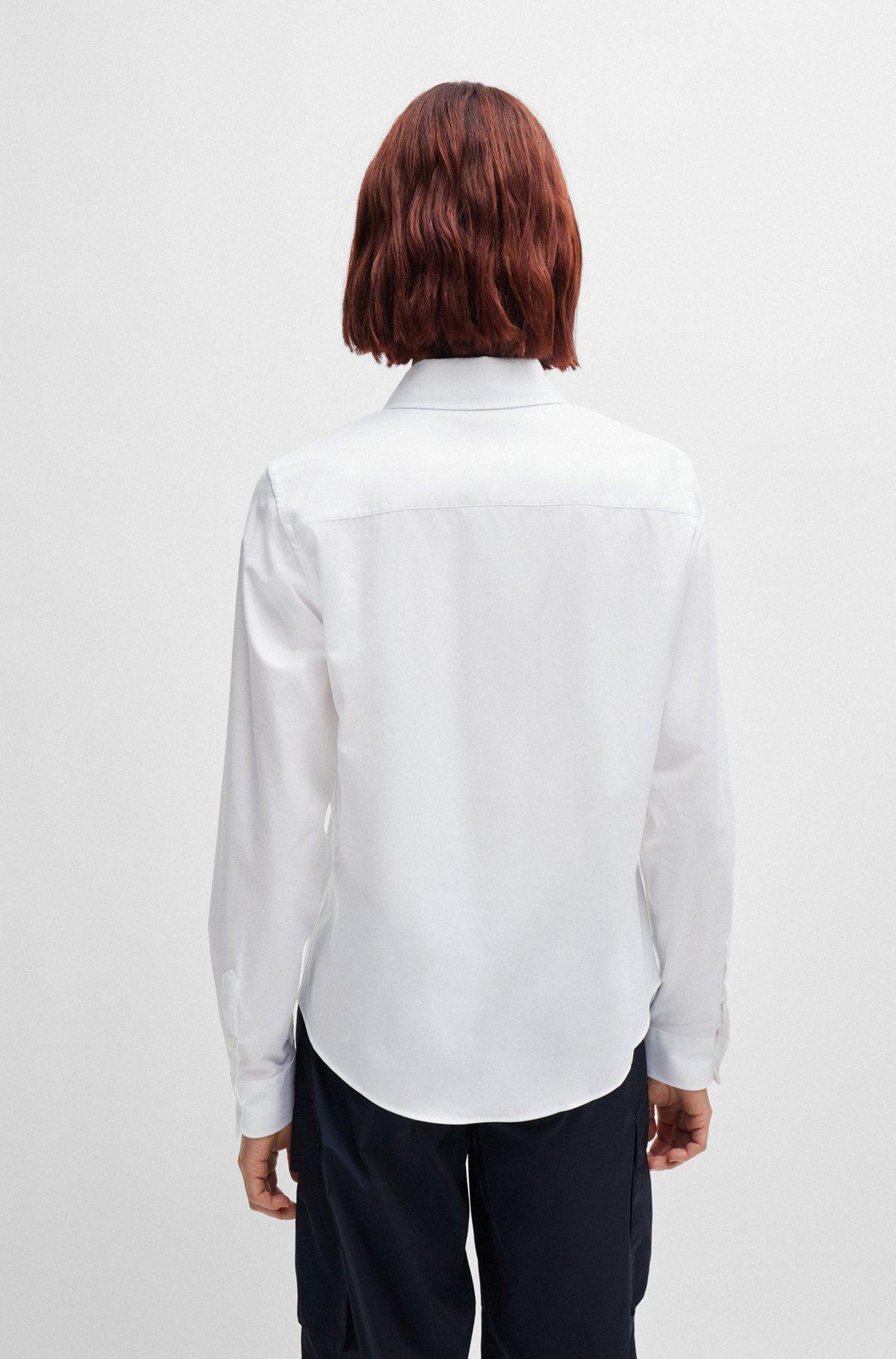 Regular-fit blouse in stretch-cotton canvas Product Image