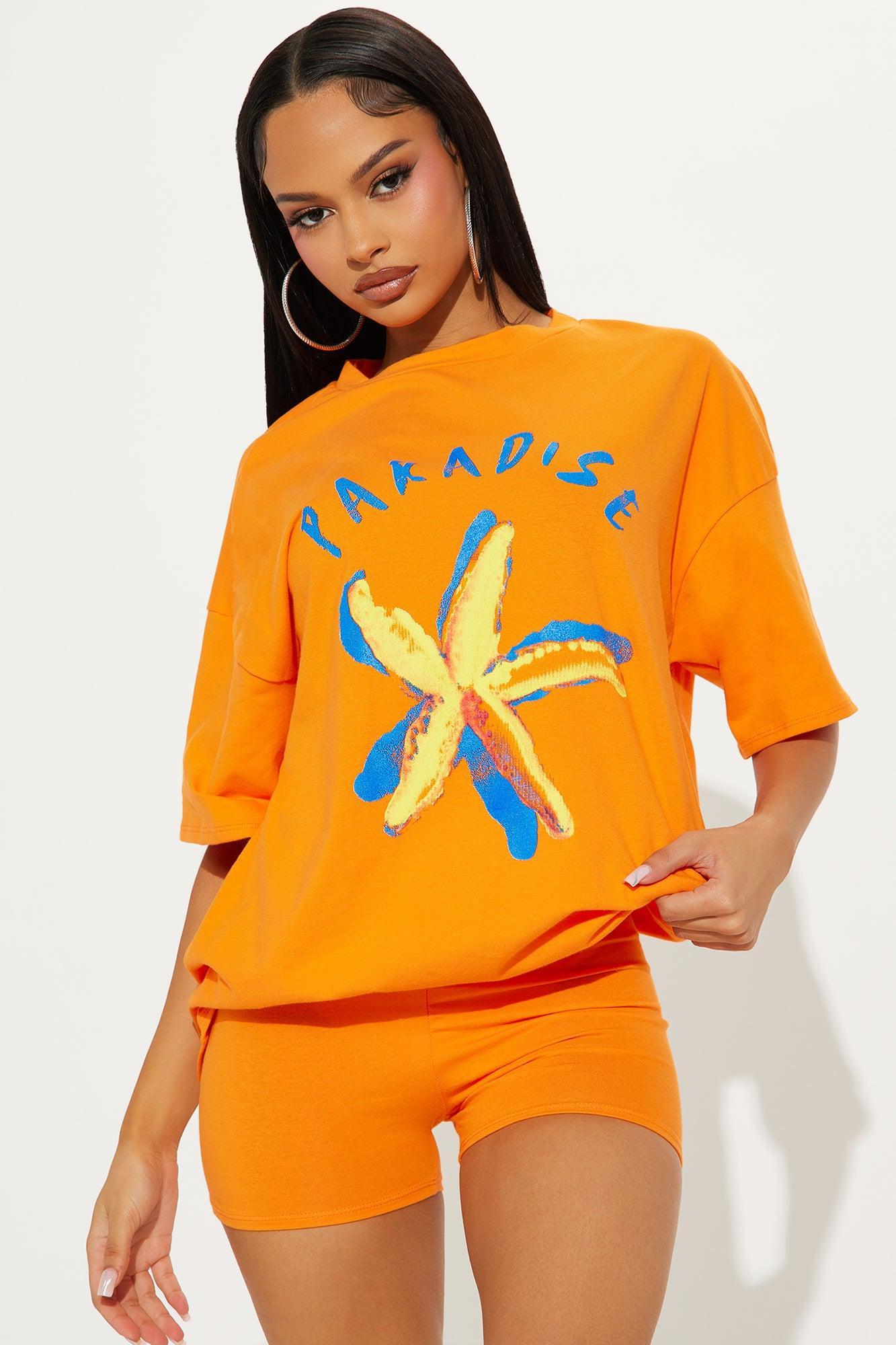 Paradise Chillin' Short Set - Orange/combo Female Product Image