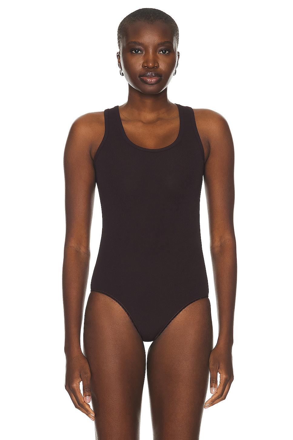 ALAÏA Tank Top Bodysuit In Chocolate Product Image