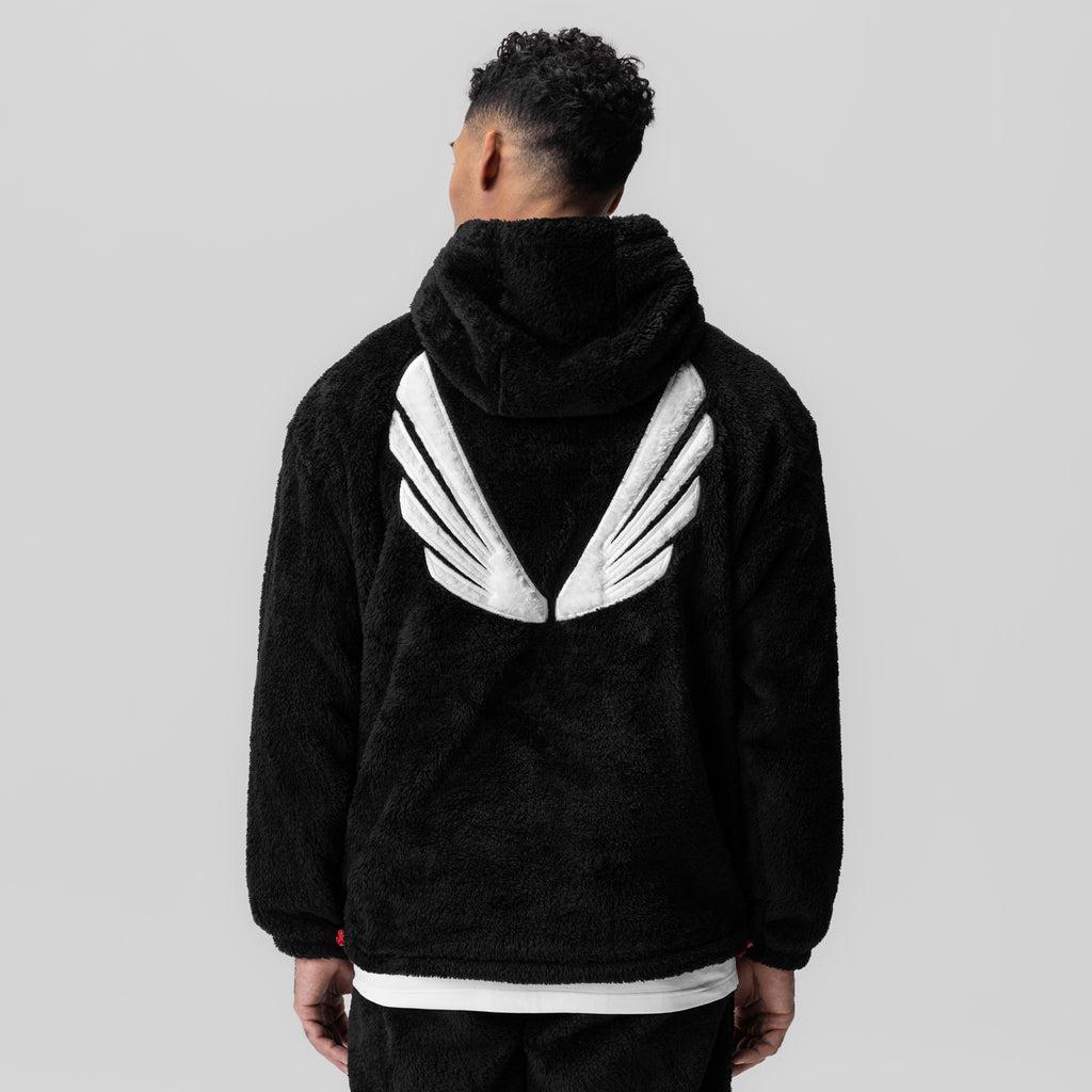 0553. Sherpa Recovery Hoodie - Black/White "Wings" Product Image